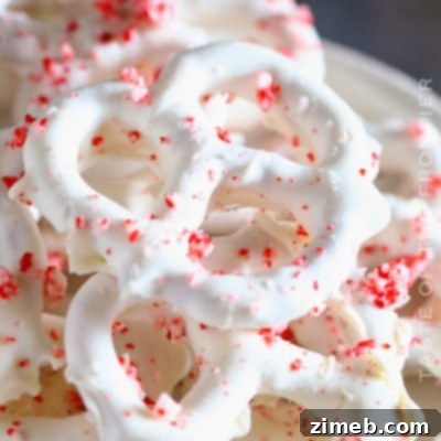 White Chocolate Peppermint Pretzels