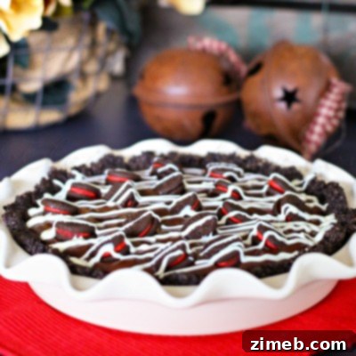 Candy Cane Oreo Pie - Finished Dessert