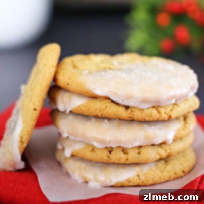 Eggnog Oatmeal Cookies with sparkling sugar and a light glaze