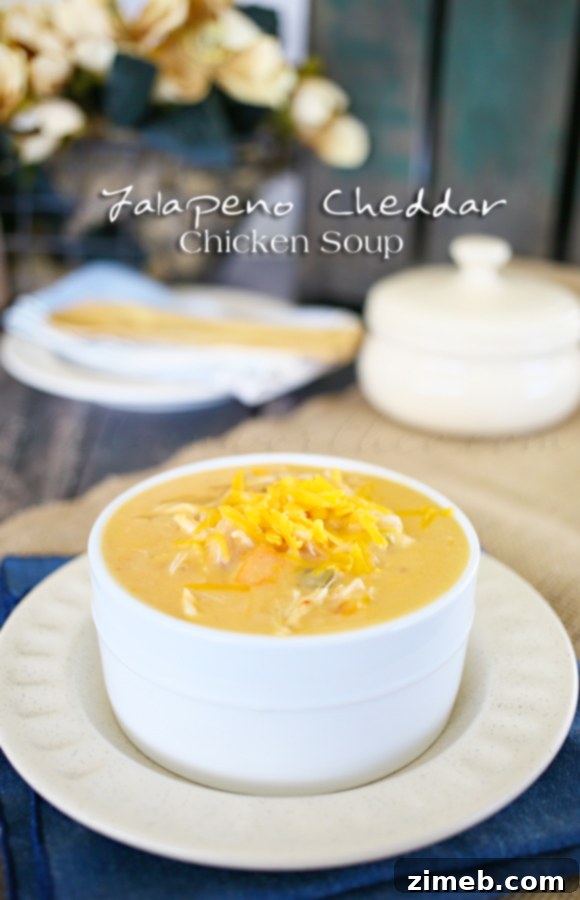 Jalapeno Cheddar Chicken Soup - in the crock pot