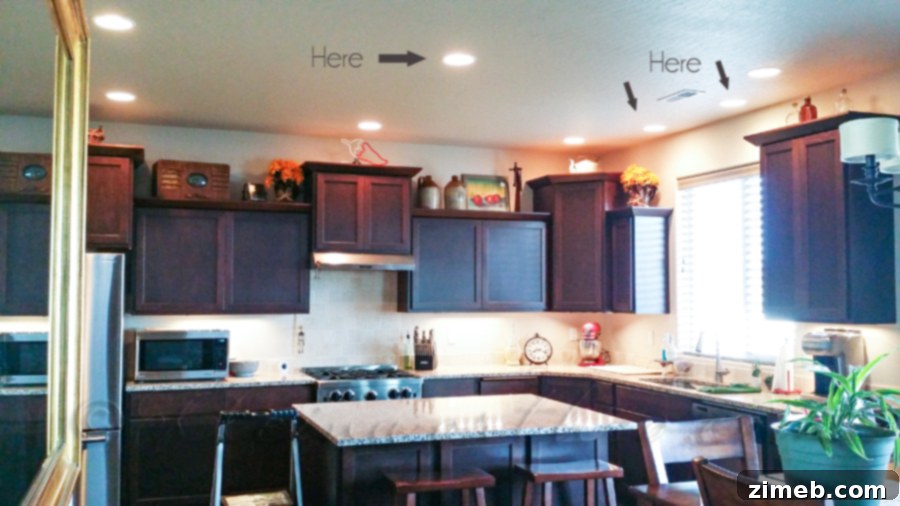 Can Lights Before Conversion Project Recessed Can Lights in Kitchen Before Upgrade