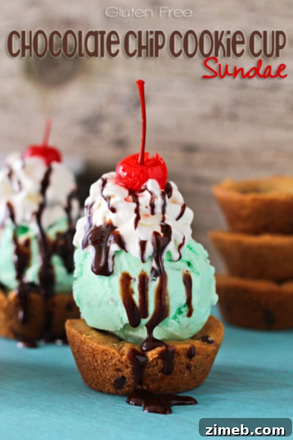 Chocolate Chip Cookie Cup Sundae, a delightful individual dessert