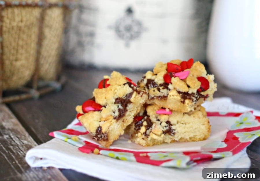 Sweetheart Shortbread Bars 2 Valentine Shortbread Bars - buttery, chocolatey, and festive