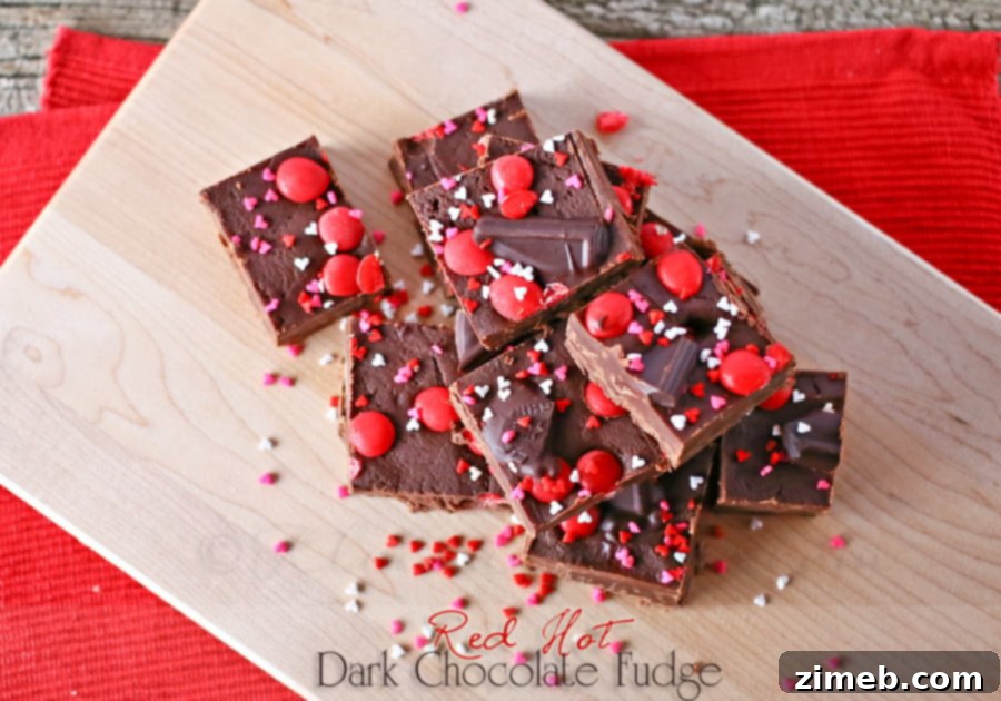 Rich and decadent Red Hot Dark Chocolate Fudge