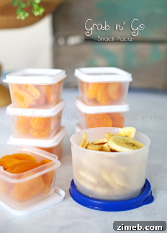Quick Snack Packs 4 Pre-portioned healthy snacks for easy grab-and-go