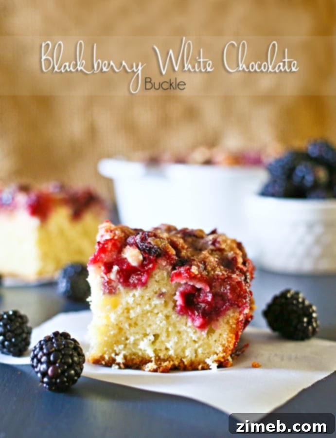 Blackberry White Chocolate Buckle, a delightful dessert or breakfast treat