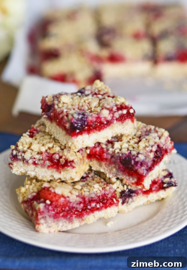 Irresistible Berry Medley Crumble Bars 2 Berry Medley Crumble Bars