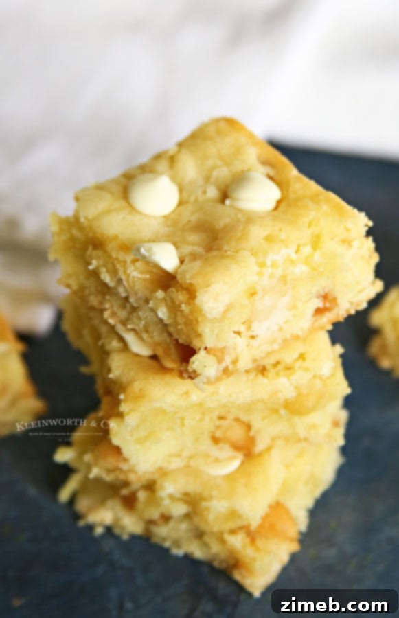 Decadent White Chocolate Macadamia Blondies 4 White Chocolate Macadamia Nut ingredients displayed before mixing