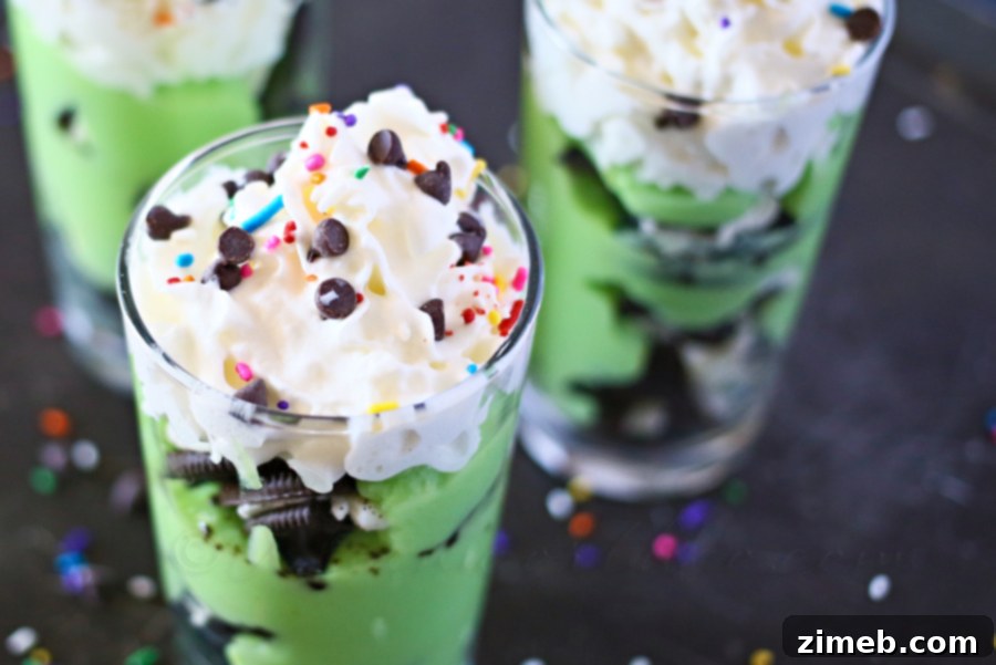 Pot o' Gold Dessert Shooters 5 A tray of Leprechaun Dessert Shooters, perfect for a St. Patrick's Day gathering.