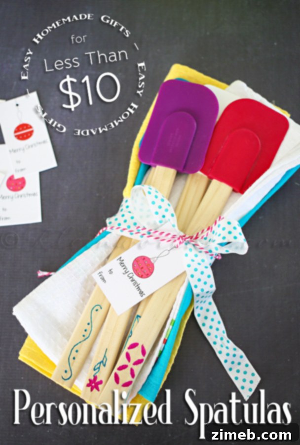 Stylish Housewarming Gifts That Won't Break the Bank 6 Personalized Spatulas {Homemade Gift for less than $10}