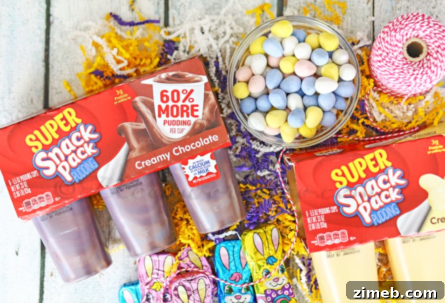 Hoppy Easter Pudding Cups 3 Finding SUPER Snack Pack pudding cups at Walmart, the perfect base for easy Easter treats.