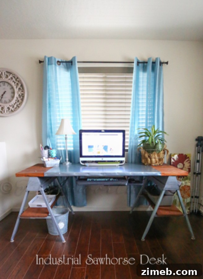 Trestle Loft Workstation 2 Industrial Sawhorse Desk