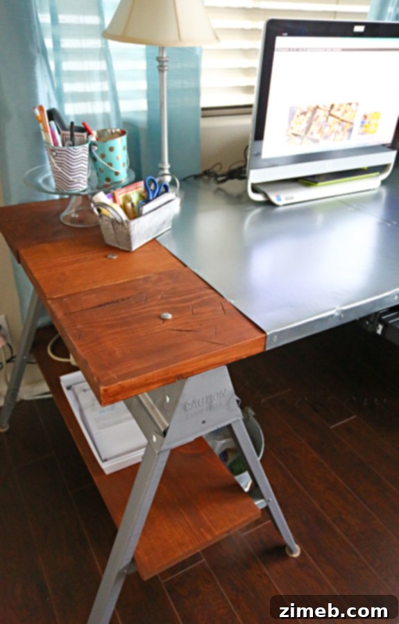 Trestle Loft Workstation 13 Industrial Sawhorse Desk