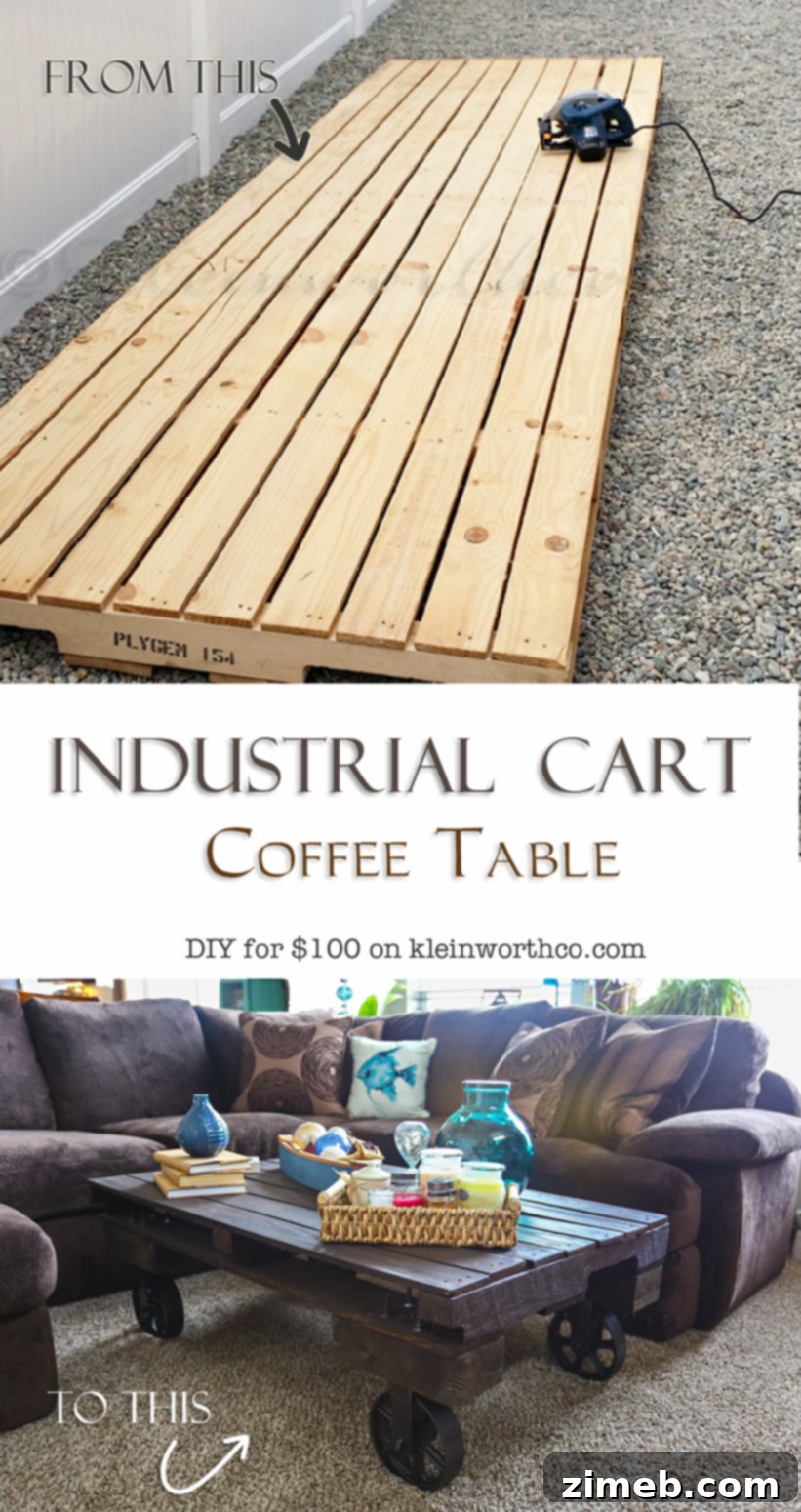 Trestle Loft Workstation 18 Industrial Cart Coffee Table