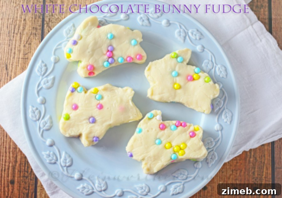 Bunny Fudge - an easy white chocolate fudge recipe perfect for Easter
