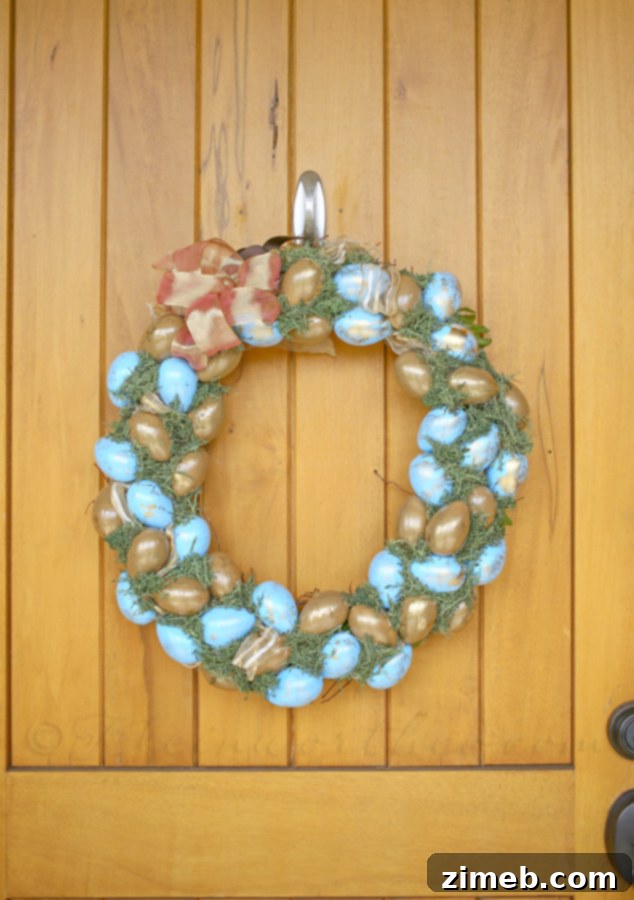 Easter Egg Displays 11 Beautiful Blue & Gold Easter Wreath for Spring Home Decor
