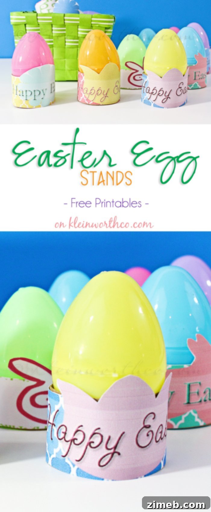 Easter Egg Displays 7 Plastic Easter Eggs Displayed Artfully on Handmade Cardboard Stands