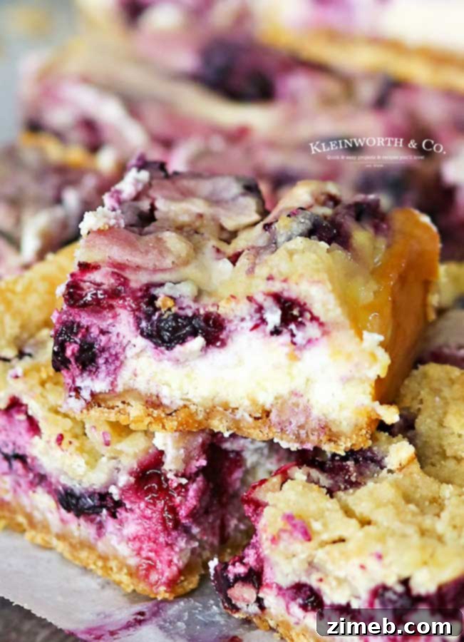 blueberry cream cheese dessert - Blueberry Cheesecake Bars