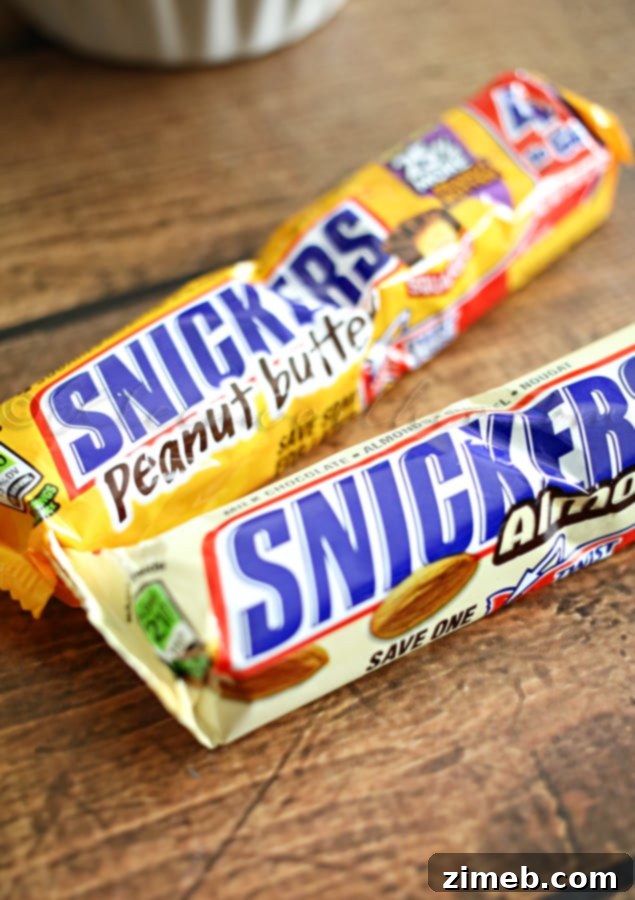 SNICKERS® Almond bars, a crunchy and satisfying addition to any snack recipe.