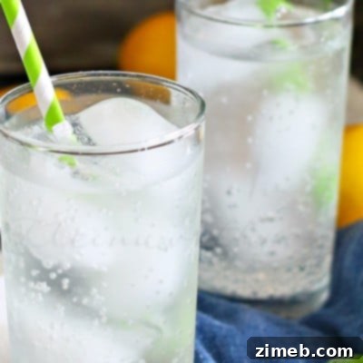 Coconut Lime Spritzer with lime slices