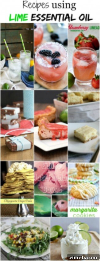 Collage of various recipes using Lime Essential Oils