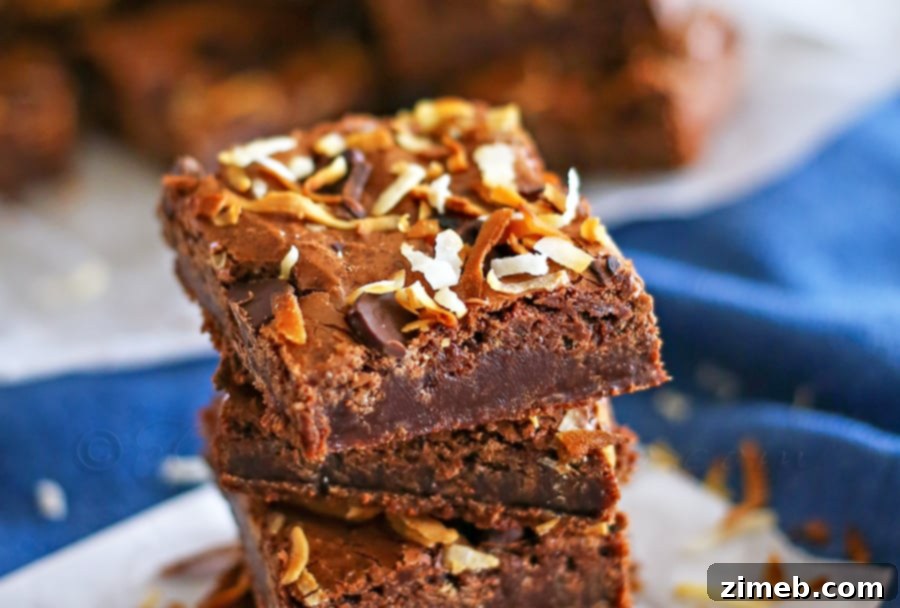 Irresistible Toasted Coconut Flourless Brownie Bars 2 Toasted Coconut Flourless Brownies - A rich, fudgy, gluten-free dessert