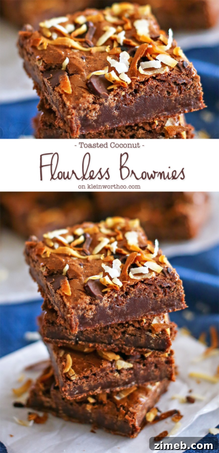 Irresistible Toasted Coconut Flourless Brownie Bars 5 Close-up of Toasted Coconut Flourless Brownies