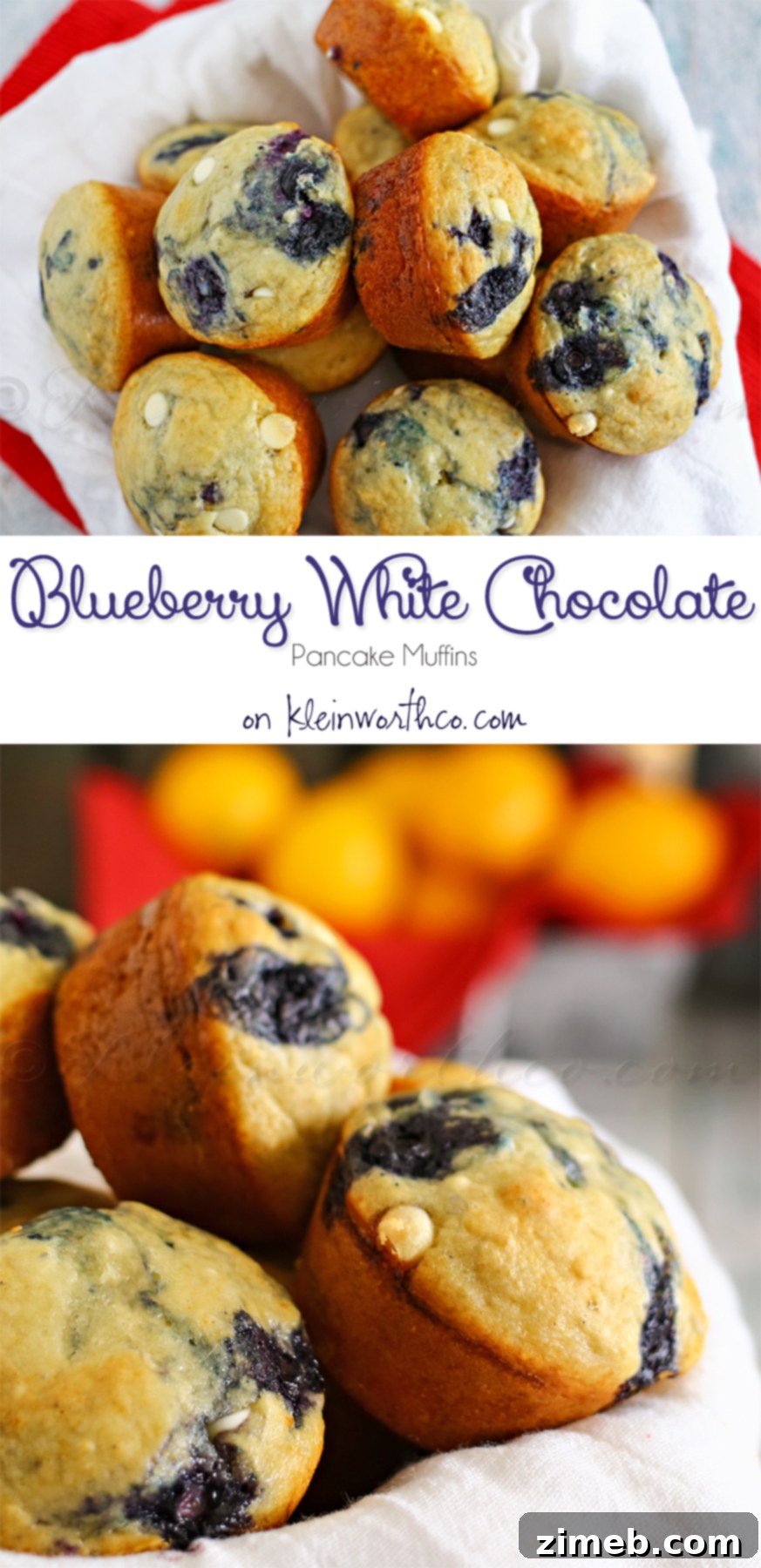 Decadent Blueberry White Chocolate Pancake Muffins 2 Blueberry White Chocolate Pancake Muffins - Easy Breakfast Idea