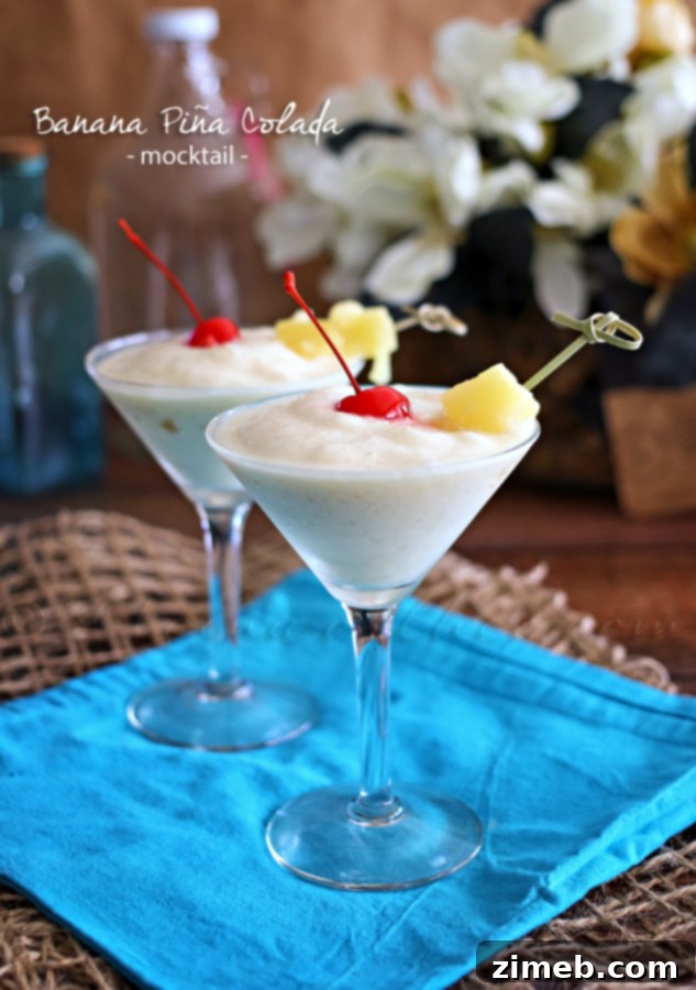 Banana Piña Colada Mocktail: A Tropical Delight