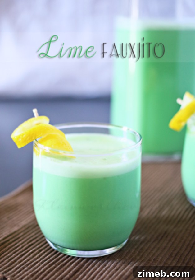 Lime Fauxjito: A Zesty and Bubbly Mocktail