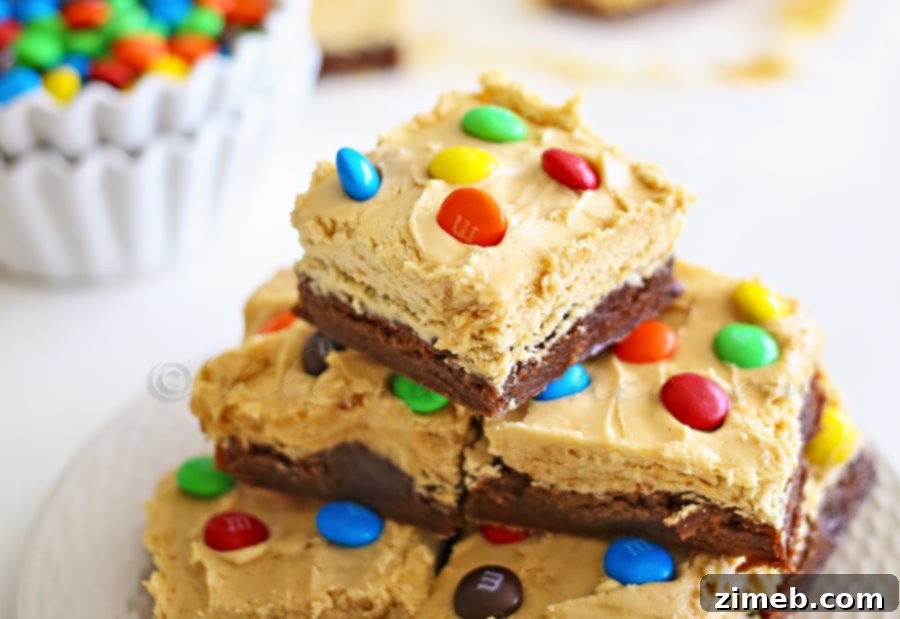 Peanut Butter Whip Brownies: Yummy Bar Recipes with a creamy, dreamy topping.