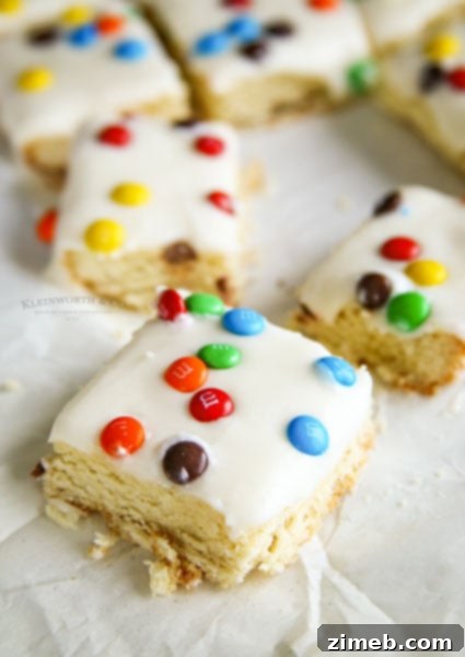 M&M Sugar Cookie Bars, a colorful and fun dessert.
