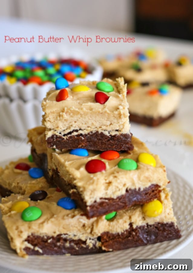 Peanut Butter Whip Brownies: A truly delightful and easy Yummy Bar Recipe.