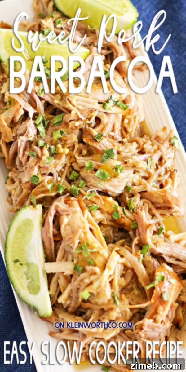 Sweet Pork Barbacoa - Easy Slow Cooker Recipe