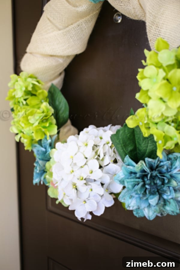 A Kaleidoscope of Summer Blossoms 6 Wrapping Wreath with Burlap