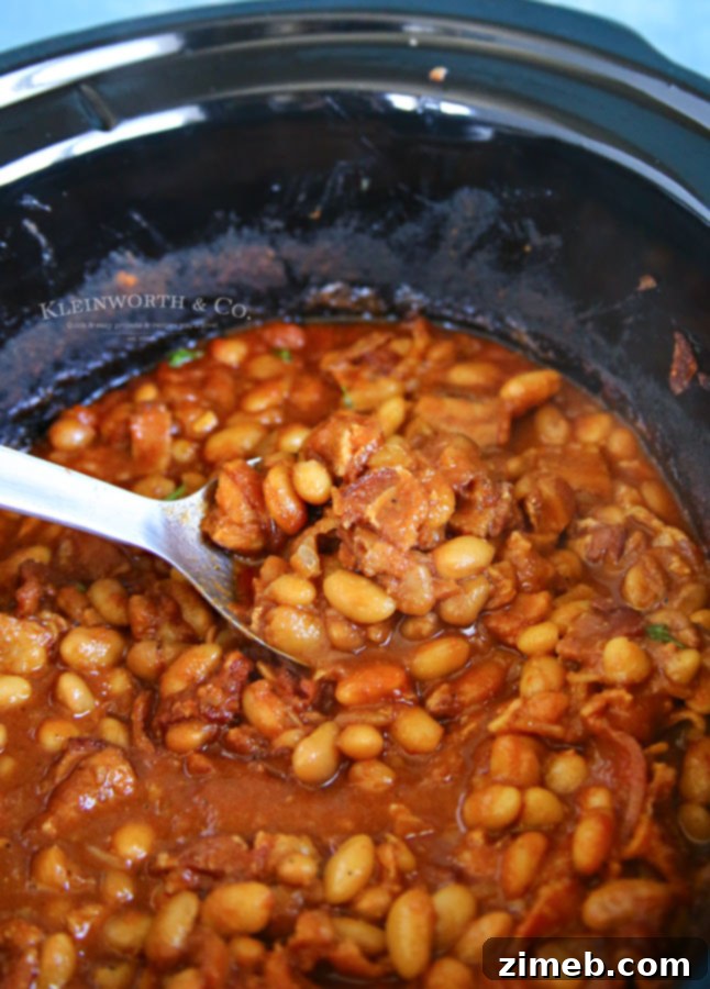 Bourbon Baked Beans recipe in a slow cooker