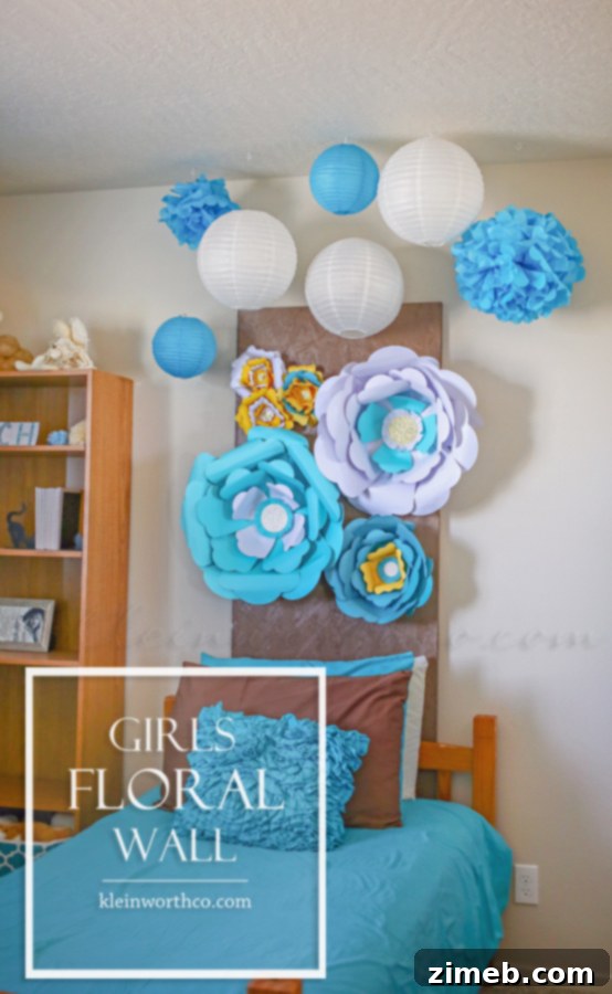 Girls' Blooming Wallscape 2 Stunning Girls Floral Wall Decor with Big Blooms Paper Flowers