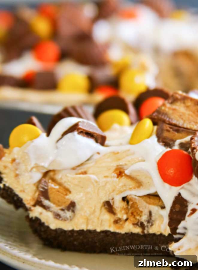 No-Bake Peanut Butter Pie with chocolate crust