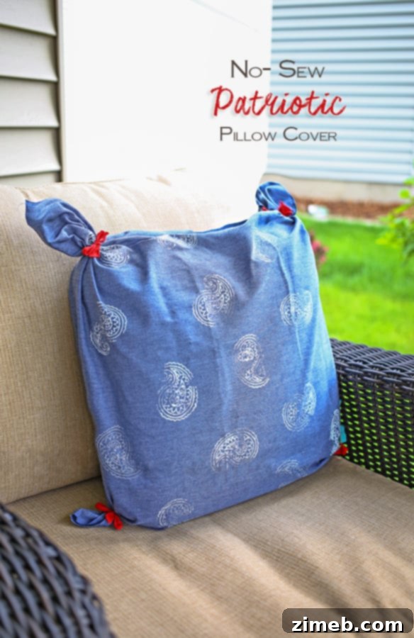 Instant Patriotic Pillow Decor 11 No Sew Patriotic Pillow Cover