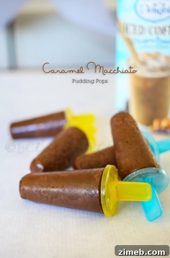 Smooth Caramel Macchiato Pudding Pops
