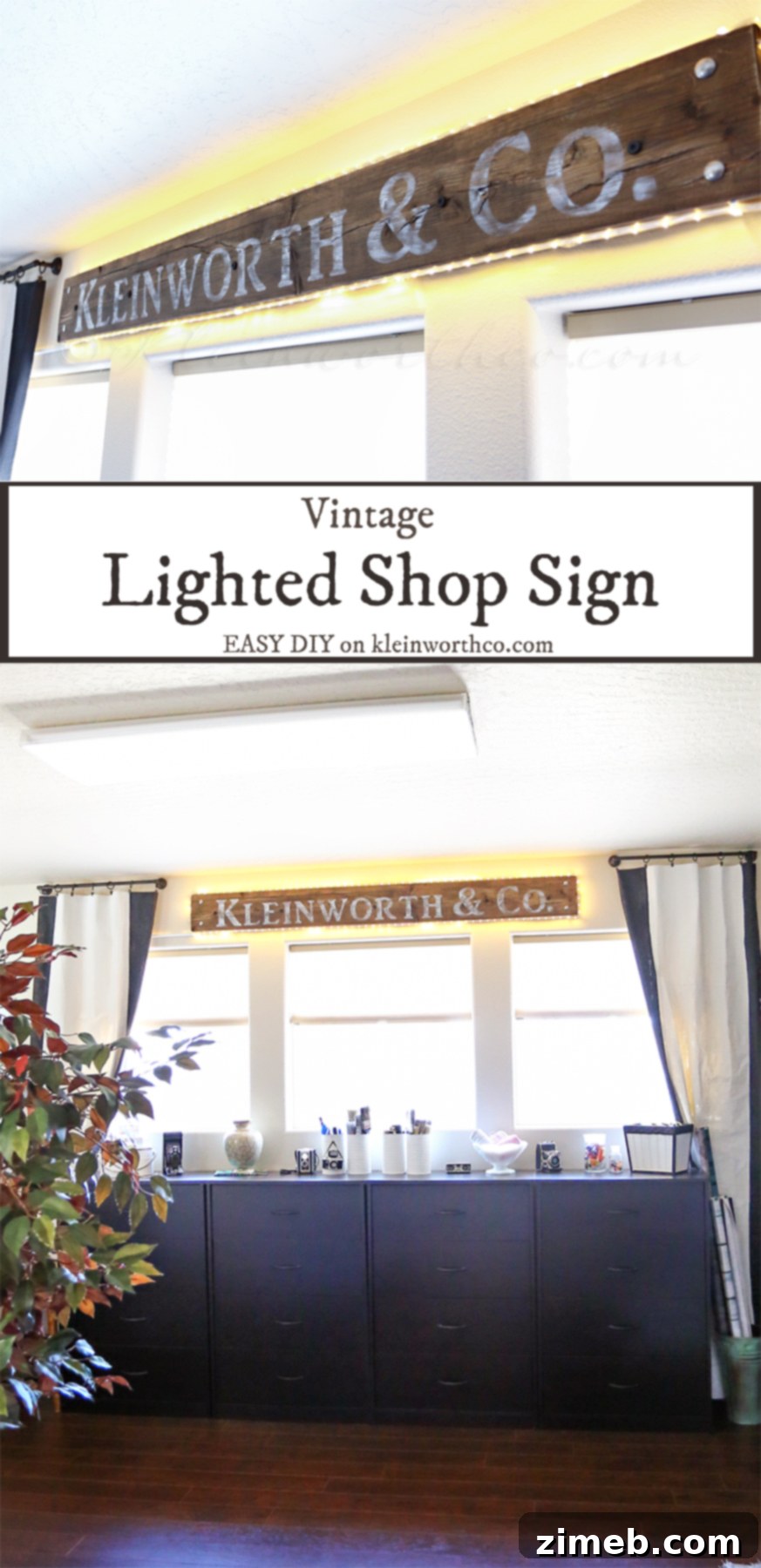 Retro Storefront Illumination 13 Vintage Lighted Shop Sign - Full View