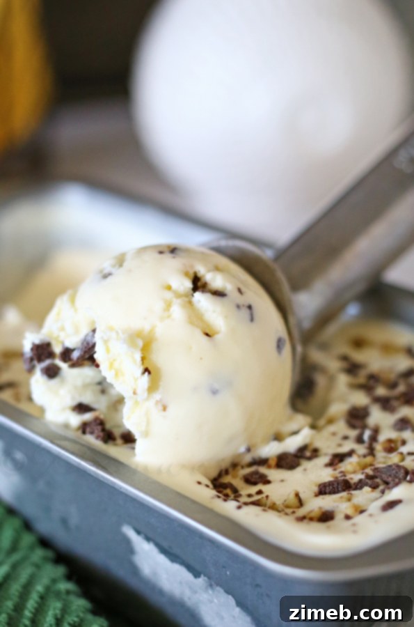 Emerald Mint Bliss 3 Scoops of creamy Mint Chocolate Chip Ice Cream in a bowl, showcasing the rich green color and chocolate pieces.