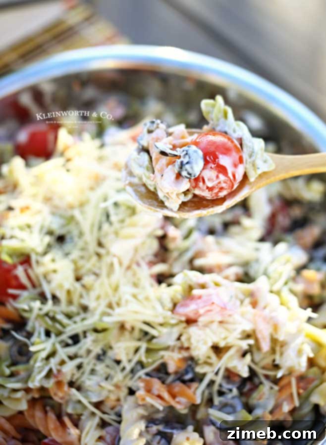 Creamy Parmesan Ranch Pasta Salad 4 Easy Parmesan Ranch Pasta Salad recipe for picnics and potlucks