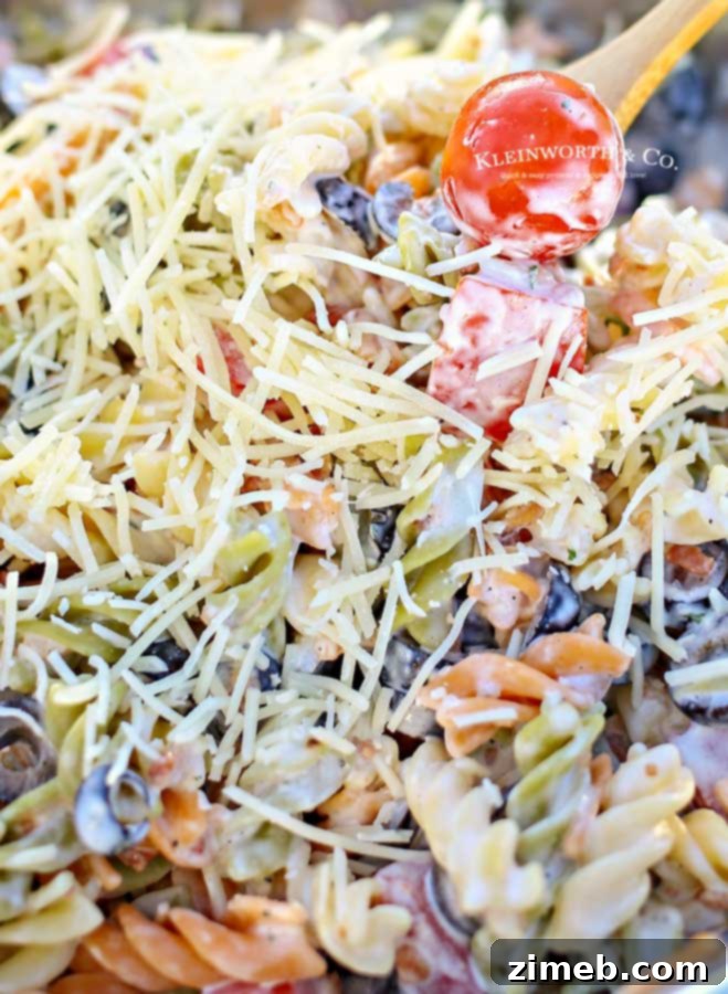 Creamy Parmesan Ranch Pasta Salad 6 Best cold pasta salad recipe with Parmesan and Ranch