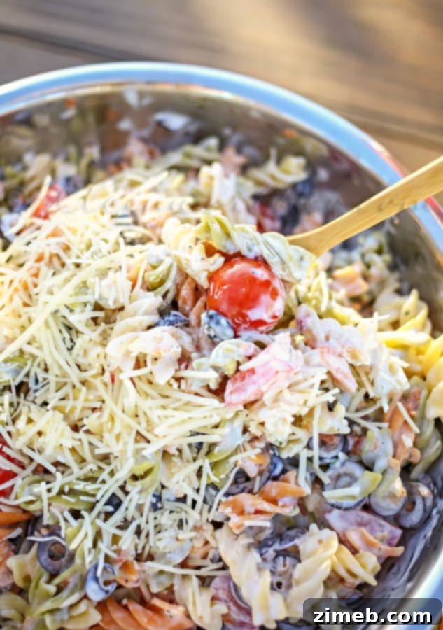 Creamy Parmesan Ranch Pasta Salad 9 Parmesan Ranch Pasta Salad with creamy dressing