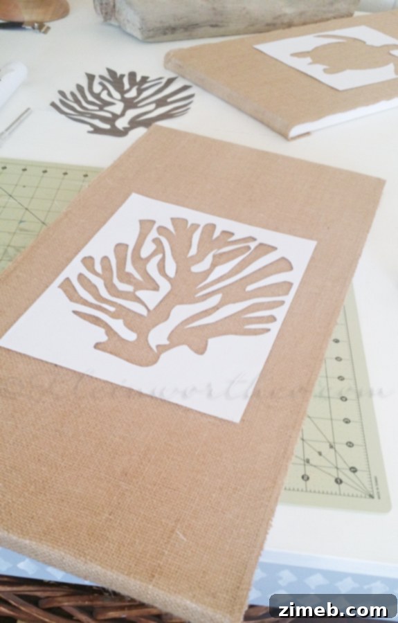 Woven Ocean Echoes 7 Burlap Coastal Art Design Prep