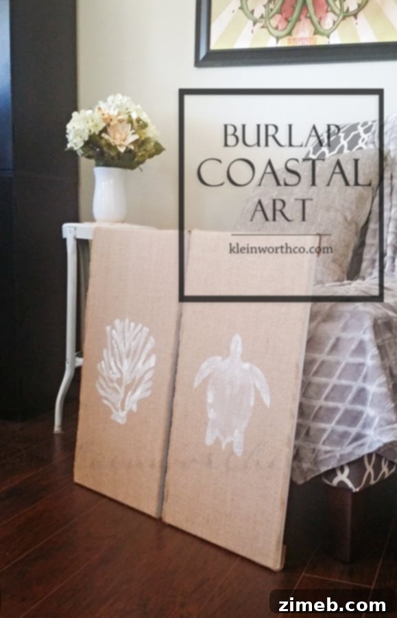 Woven Ocean Echoes 9 Painting with Stipple Brush on Burlap