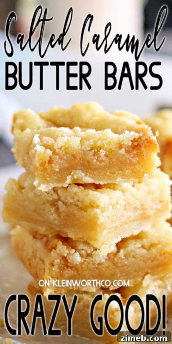 Salted Caramel Butter Bars - Irresistible homemade dessert bars with a rich, buttery crust and luscious caramel topping, perfected with a sprinkle of sea salt. A must-try bar recipe for any occasion.