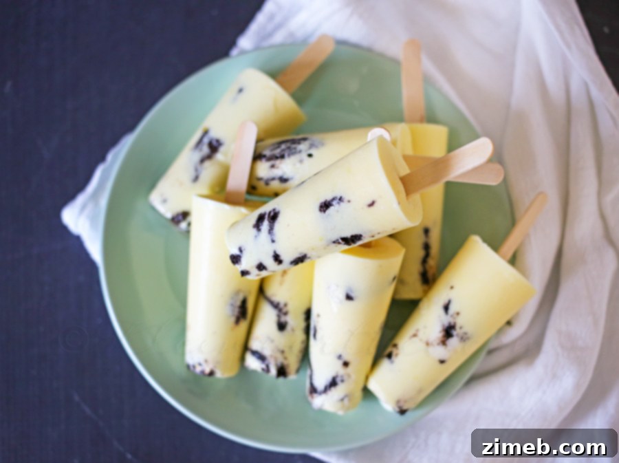 Creamy Cookie Pudding Pops 2 Delicious Cookies & Cream Pudding Pops ready to be enjoyed