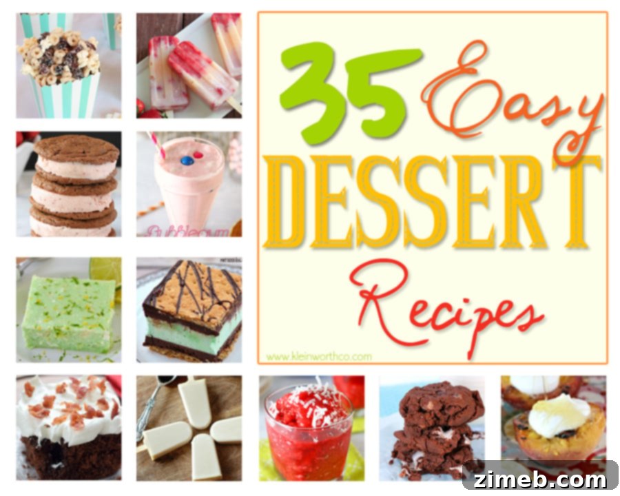 Creamy Cookie Pudding Pops 7 A collage of 35 Easy Dessert Recipes ideas